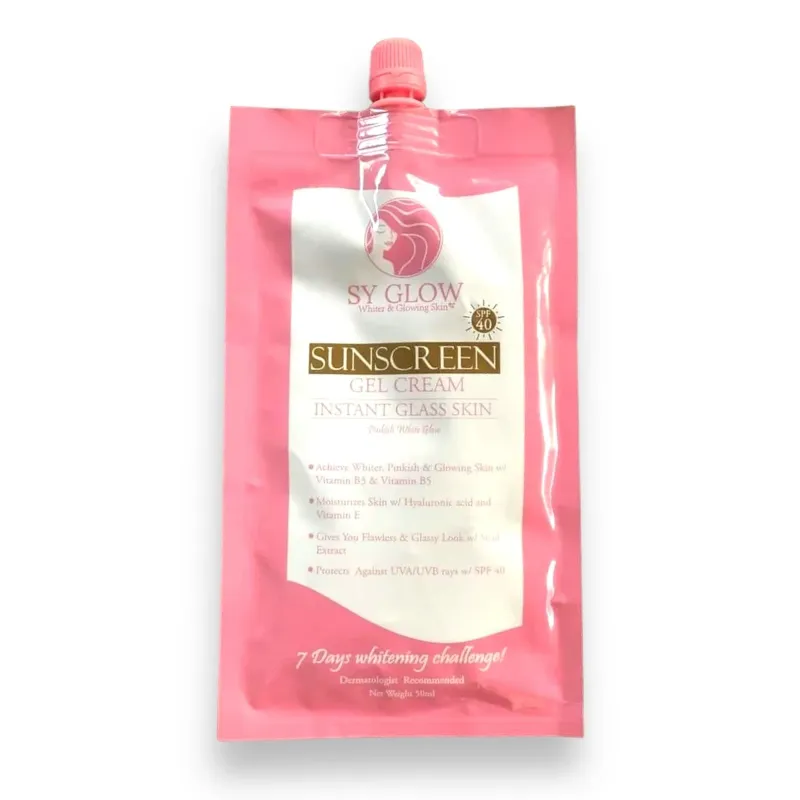 SY Glow Sunscreen Gel Cream Instant Glass Skin SPF40 50ml SY Glow Sunscreen Gel Cream Instant Glass Skin SPF40 50ml