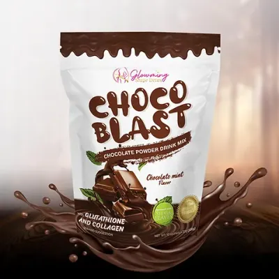Cris Cosmetics CC Glam and Beauty Glowming Shape Choco Blast - Chocolate Mint Flavor, 10 Sachets