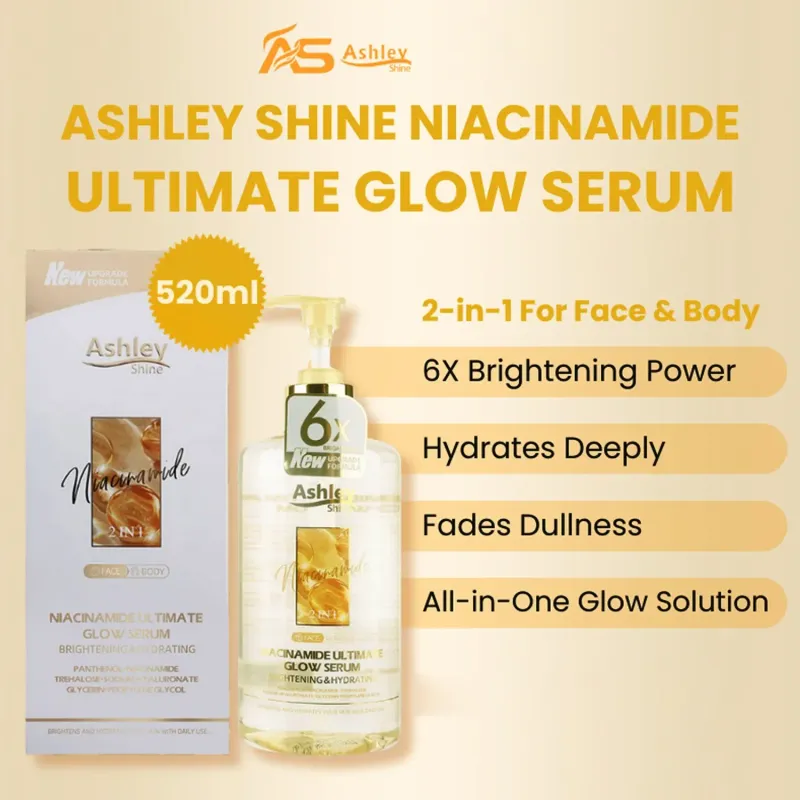 Ashley Shine 520ml Pure Serum NIACINAMIDE Face and Body Moisturizes Whitening Skincare 9 (NEW PACKAGING)