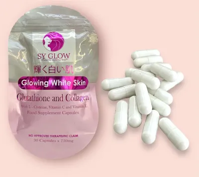 SY Glow Glowing White Skin Glutathione and Collagen Capsules, 30Caps