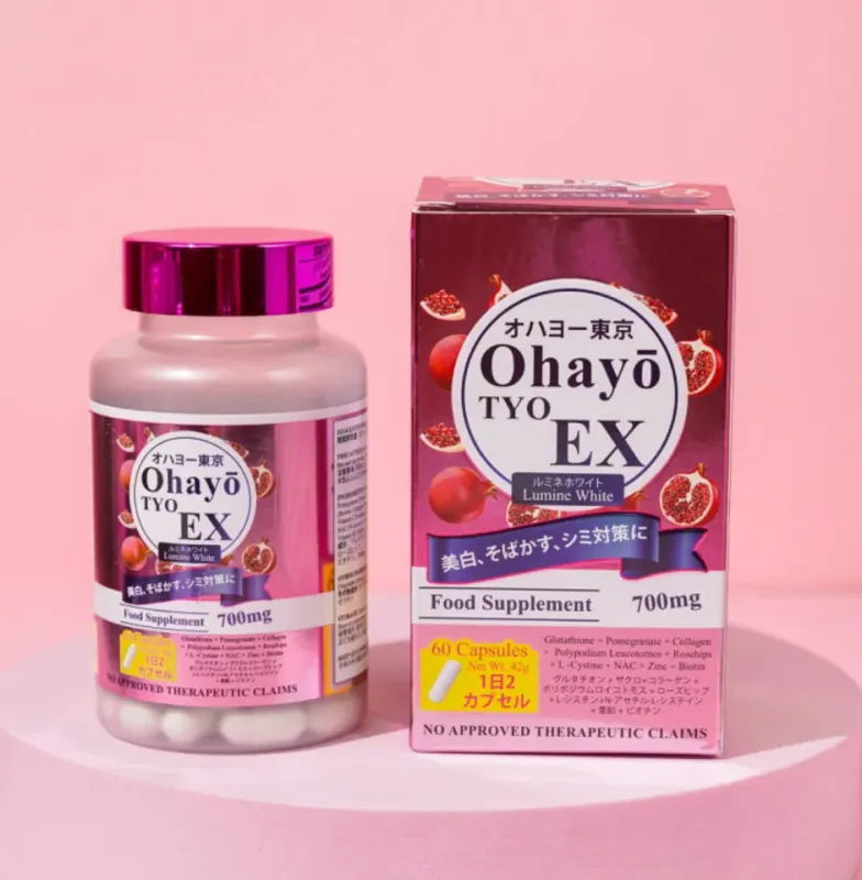 Ohayo TYO EX Lumine White Glutathione 700mg, 60 Capsules
