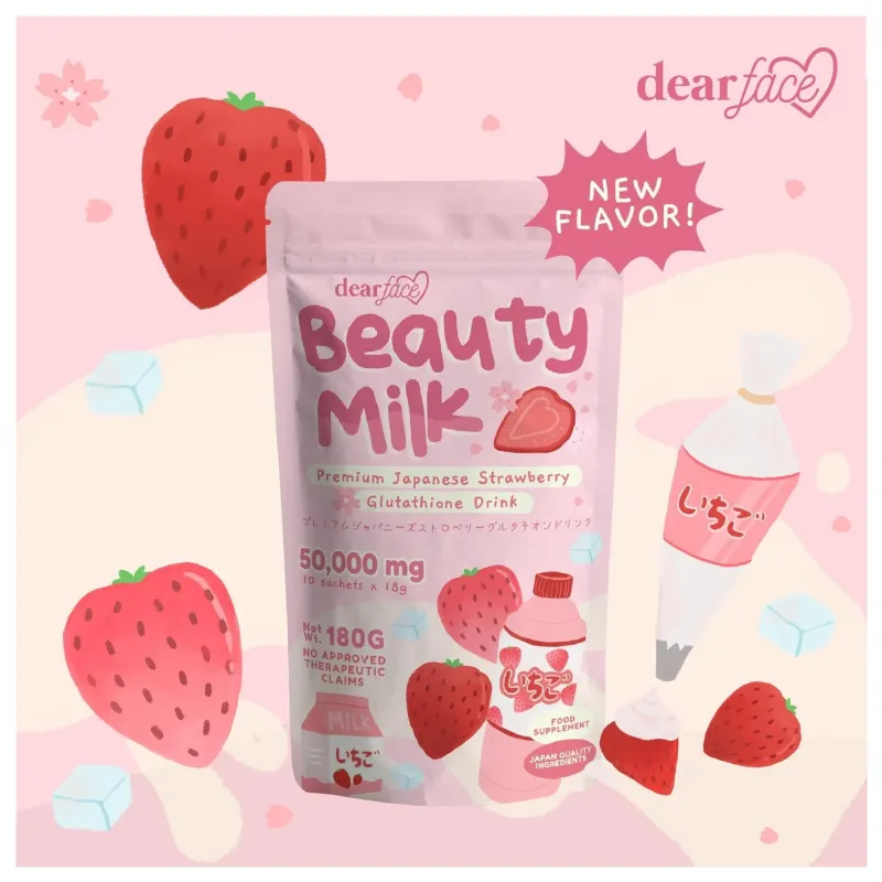 Dear Face Beauty Milk Strawberry 500g - BIG Dear Face Beauty Milk Strawberry 500g - BIG