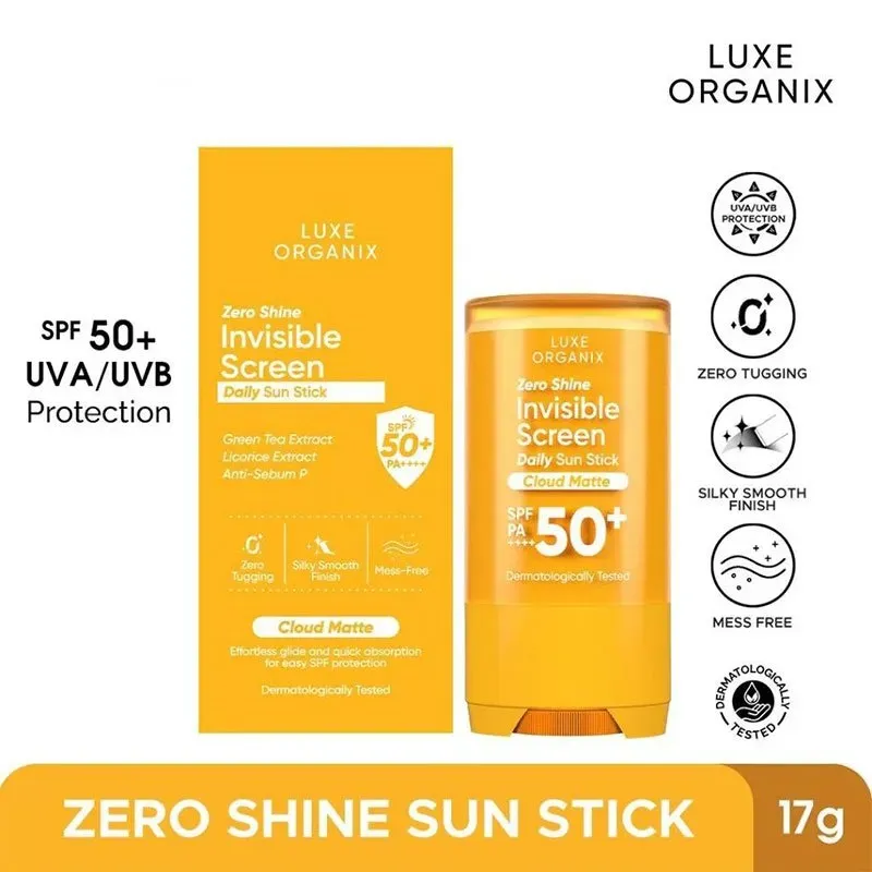 Luxe Organix Zero Shine Invisible Screen Daily Sun Stick -Cloud Matte