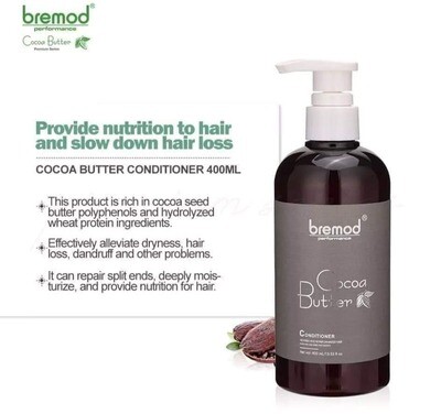 Combo Bremod Premium Cocoa Butter Shampoo and Conditioner - 400ml each