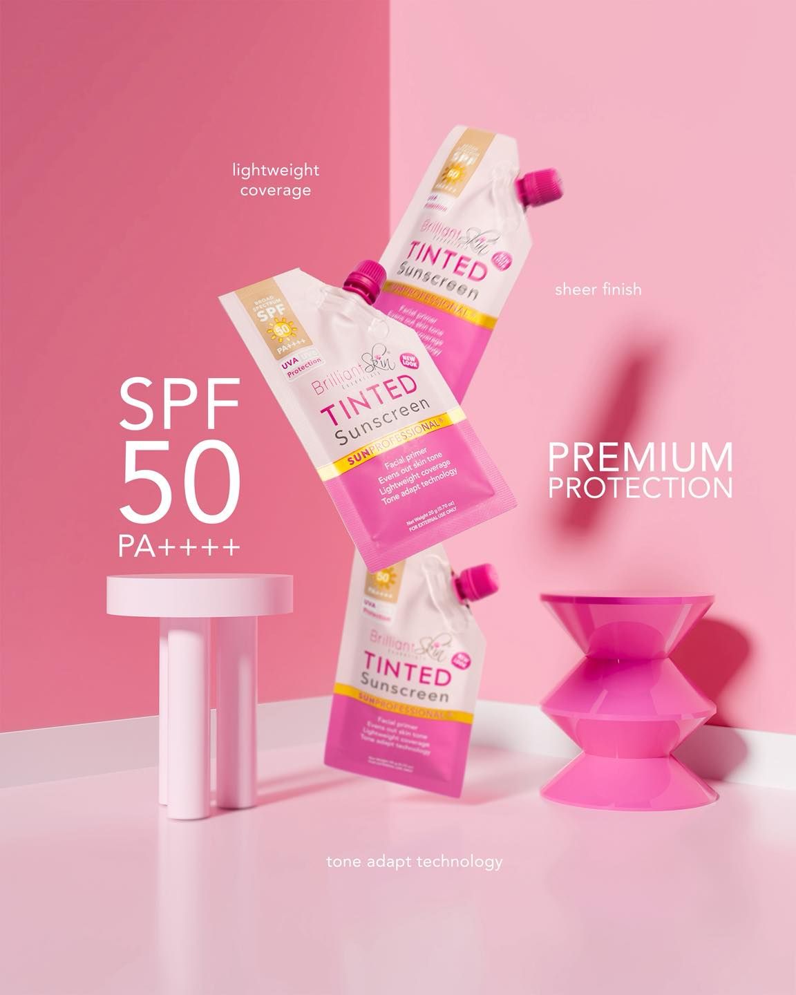 Brilliant Skin Tinted Sunscreen - Facial Primer and UVA+UVB Protection