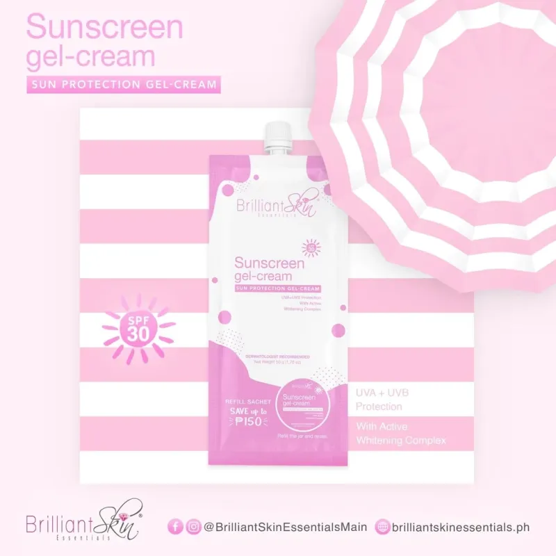 Brilliant Skin Essentials Sunscreen Gel-Cream (Pinkish Glow) SPF 30 - 50g NEW PACKAGING