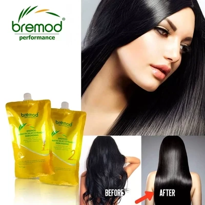 Bremod Hair Keratin Silky Straight Rebonding 1&amp;2 Set 1600ml Perm Hair Care Treatment