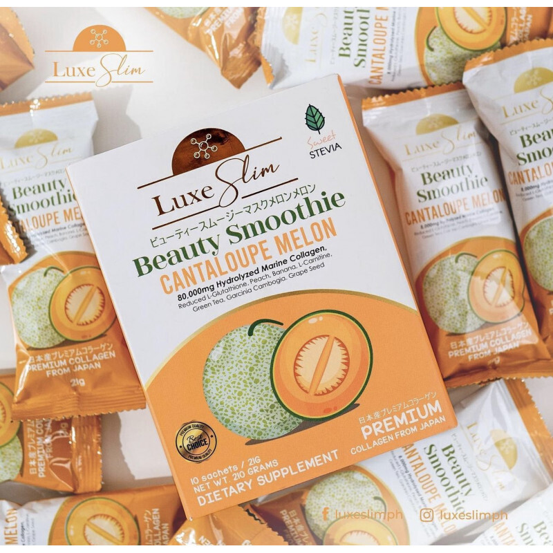 Luxe Slim Beauty Smoothie Cantaloupe Melon 10 Sachets - 210g Luxe Slim Beauty Smoothie Cantaloupe Melon 10 Sachets - 210g