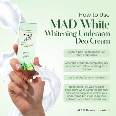 Mad Beauty essential MAD White Whitening Underarm Deo Cream - 30g