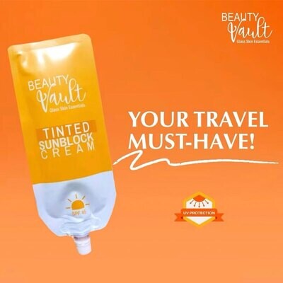 Beauty Vault Glass Skin Essentials Tinted Sunblock Cream 50g Beauty Vault Glass Skin Essentials Tinted Sunblock Cream 50g