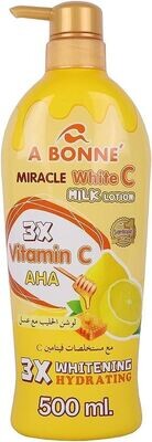 A Bonne Miracle White C Milk Lotion 500ml, 3x Vitamin C and AHA, 3x Whitening Hydrating