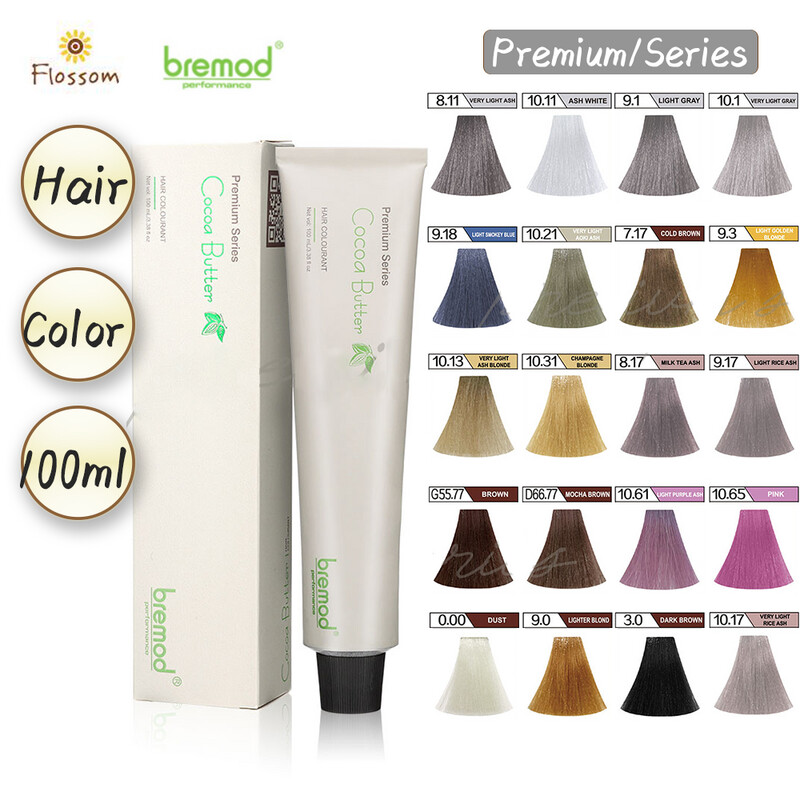 8.17 Milk Tea Ash Bremod Premium Series With Oxidant Cream- Bremod Cocoa Butter Hair Color and Bleach Set