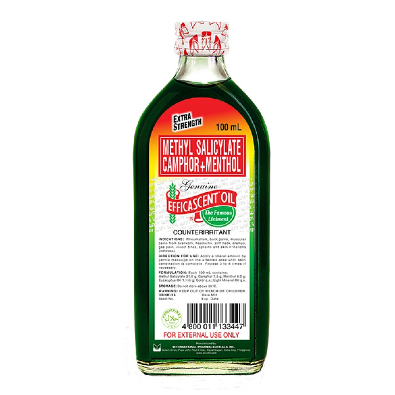 Genuine Efficascent Oil Methyl Salicylate Camphor Menthol 100ml Genuine Efficascent Oil Methyl Salicylate Camphor Menthol 100ml