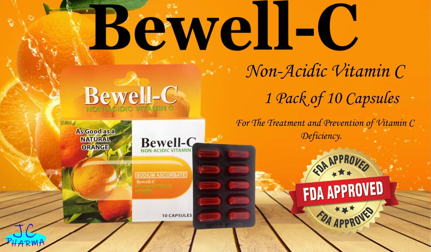 BUY 3 Bewell-C Non-Acidic Vitamin C 500mg - 10 Capsules Per Box (TOTAL 30 CAPSULE)