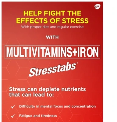 Stresstabs Multivitamins + Iron Tablets (30 Capsules)