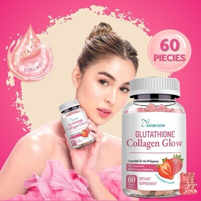Nature Glow Glutathione Collagen Glow Strawberry Flavor 60 Gummies Nature Glow Glutathione Collagen Glow Strawberry Flavor 60 Gummies