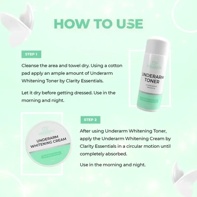 Clarity Essentials Underarm Whitening Set Toner and Cream