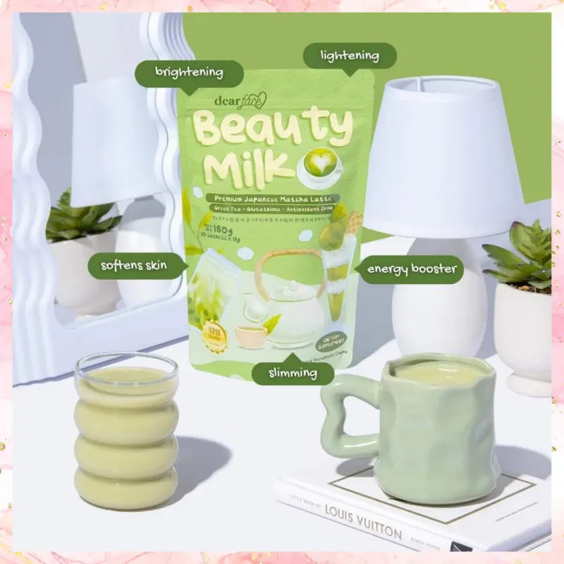 Dear Face Beauty Milk Premium Japanese Matcha Latte |180grams