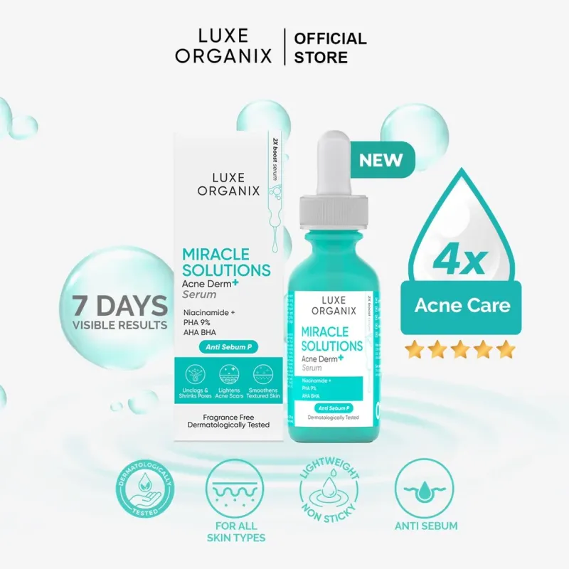 Luxe Organix Miracle Solutions Acne Derm + Serum 30ml
