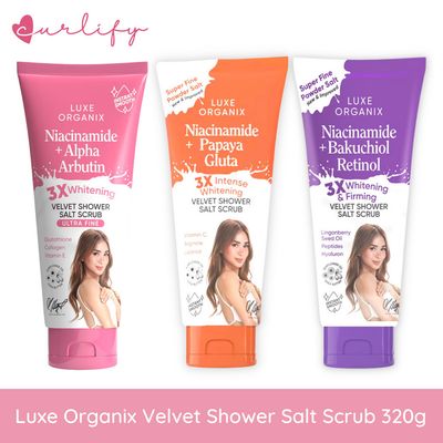 Luxe Organix Niacinamide + Alpha Arbutin Velvet Shower Salt Scrub 320g