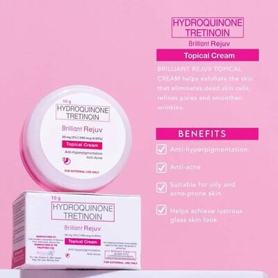 Brilliant Rejuvenating Hydroquinone Tretinoin Topical Cream - For NIGHT - 10g