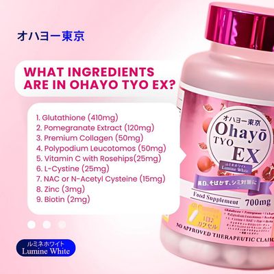 ohayo glutathione Ohayo TYO EX Lumine White Glutathione 700mg, 60 Capsules