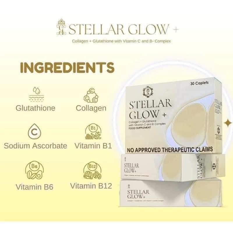 Stellar Glow Collagen + Glutathione with Vitamin C and B Complex Food Supplement