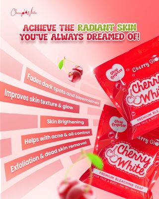 Cherry Glow Cherry White Premium Bleaching Soap for Face &amp; Body 5pc x 75g