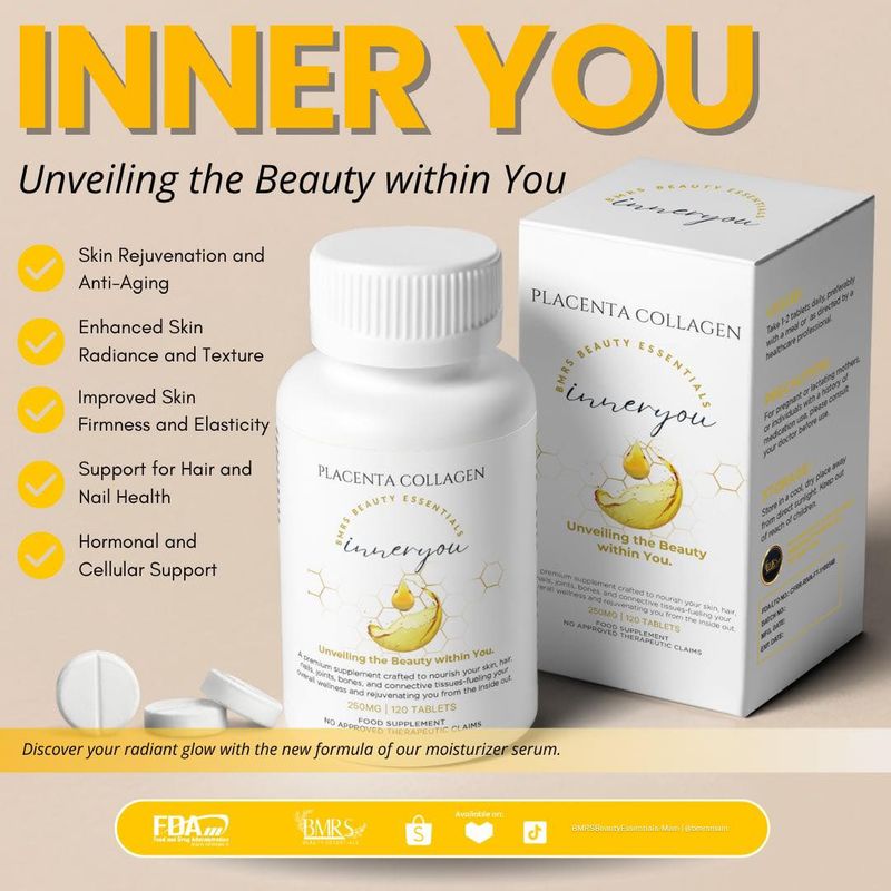 BMRS Beauty Essentials - Placenta Collagen INNERYOU Tablets 250mg
