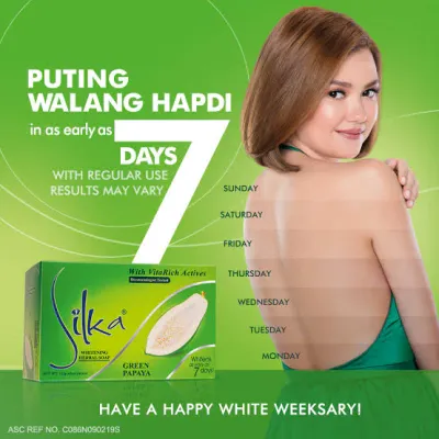 Silka Papaya Whitening Herbal Soap 135g - Green