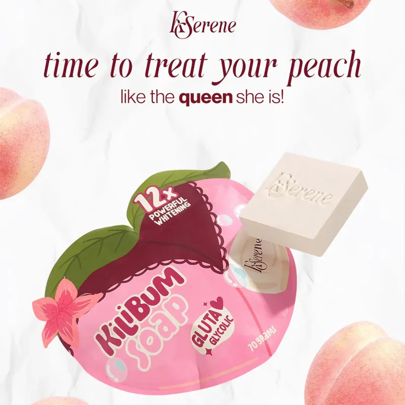 KSerene KiLiBUM Gluta Glycolic Soap 70g x 3 Bars – Gentle Exfoliating Bar with Glycolic, Kojic &amp; Lactic Acid, Caviar Lime Extract, Glutathione – Smooth, Even, and Fresh-Looking Skin – Daily Use Face &amp;