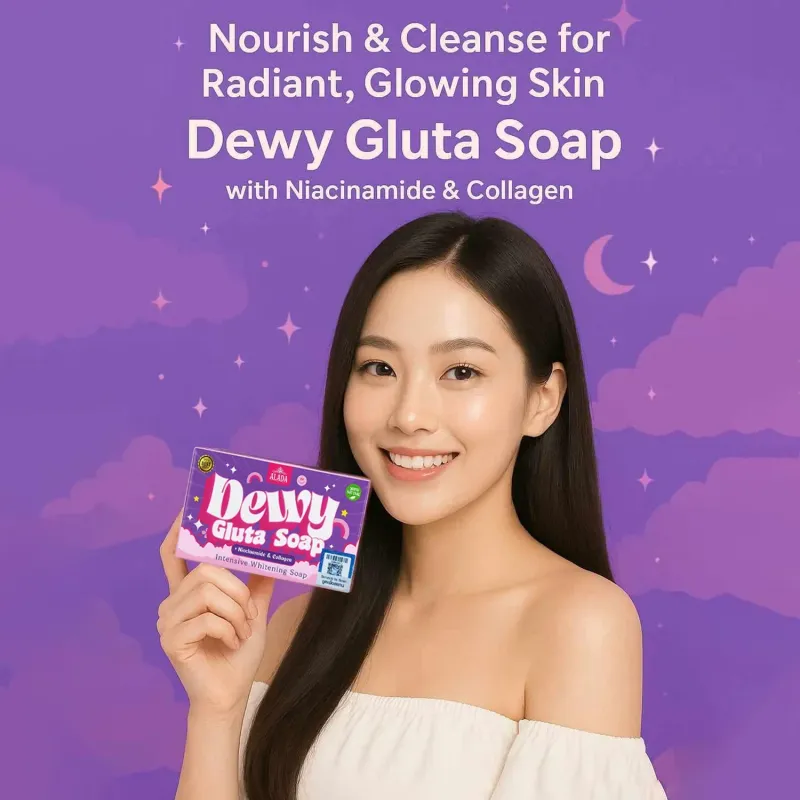 ALADA NATURAL Dewy Gluta Soap 70g with Niacinamide &amp; Collagen – Nourishing Soap for Soft, Smooth, and Dewy Skin – Perfect for All Skin Types