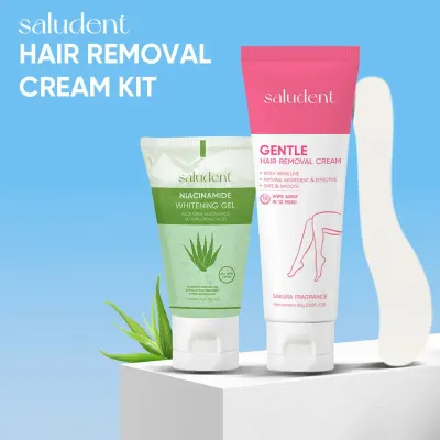 Combo Saludent Hair Removal Cream + Aloe Vera Whitening Gel Painless Underarm Bikini Aloe Vera Niacinamide Whitening Gel Hyaluronic Acid Moisturizing Gentle