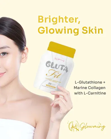 Cris Cosmetics Glowming GLUTA Fit 1000 mg – Advanced Glutathione &amp; Collagen Supplement with Vitamin C, NAC, CoQ10 &amp; L-Carnitine – Supports Radiant Skin, Energy &amp; Overall Wellness – 30 Capsules