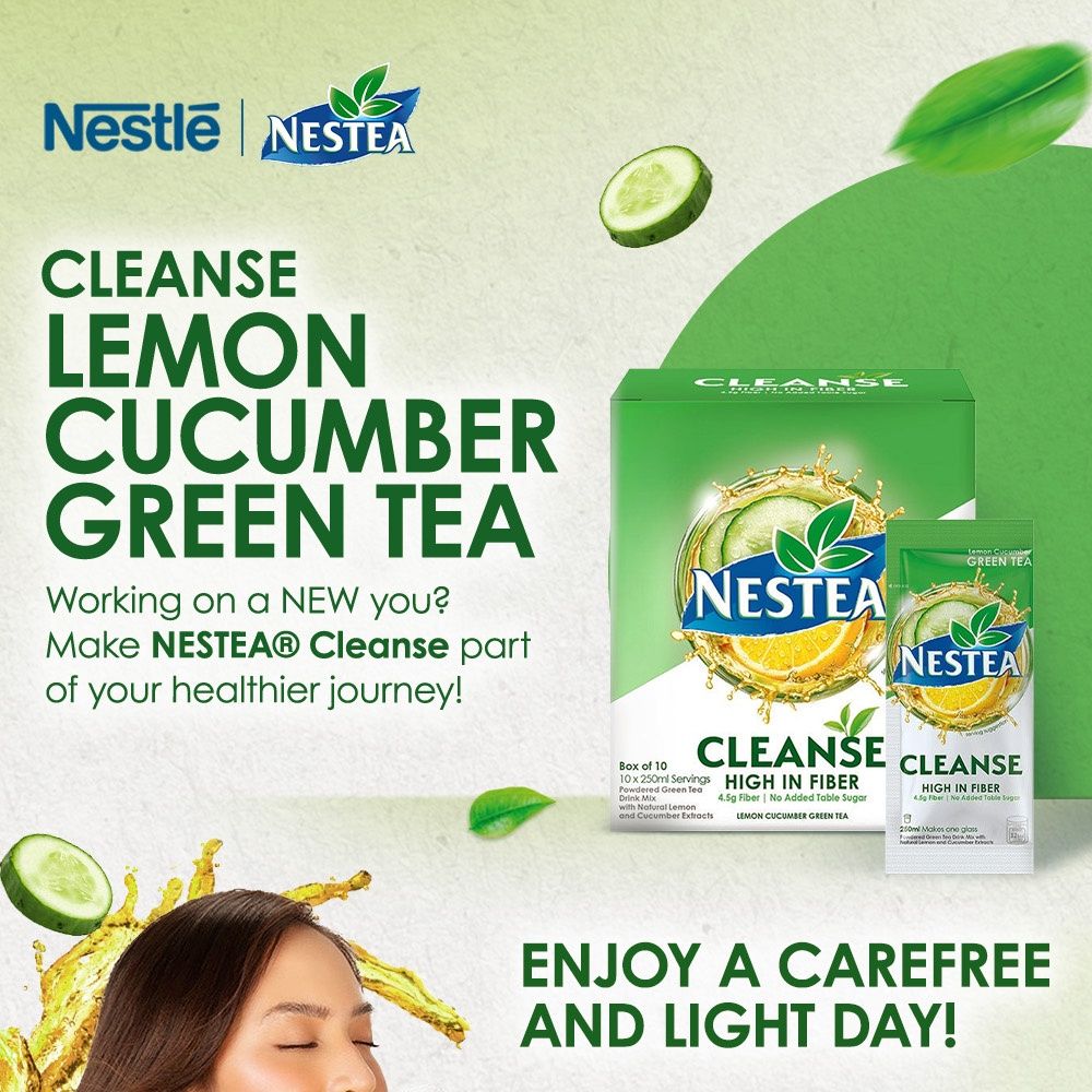 Nestea Cleanse Lemon Cucumber Powdered Green Tea with Fiber 250ml