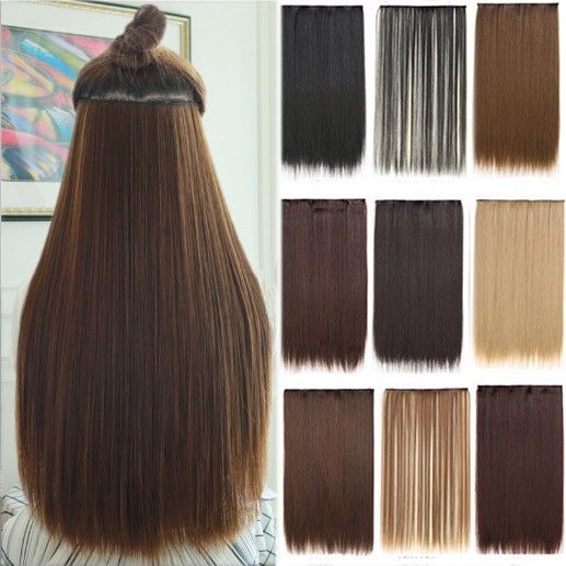 Clip In Hair Extensions Sexy Long Straight / Curly Hair Wig Extensions Synthetic Hair Wigs 60cm