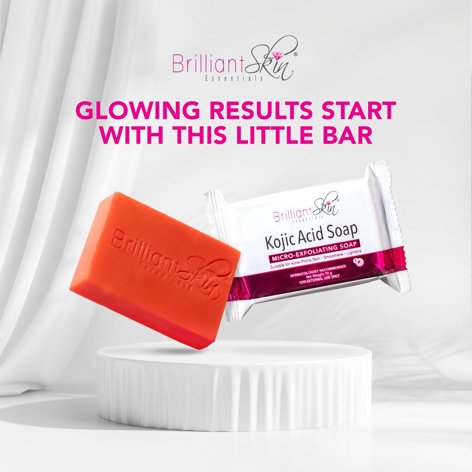 BUY 5 Brilliant Skin Kojic Acid Soap Micro-Exfoliating 135g BIG (NEW PACKAGING)
