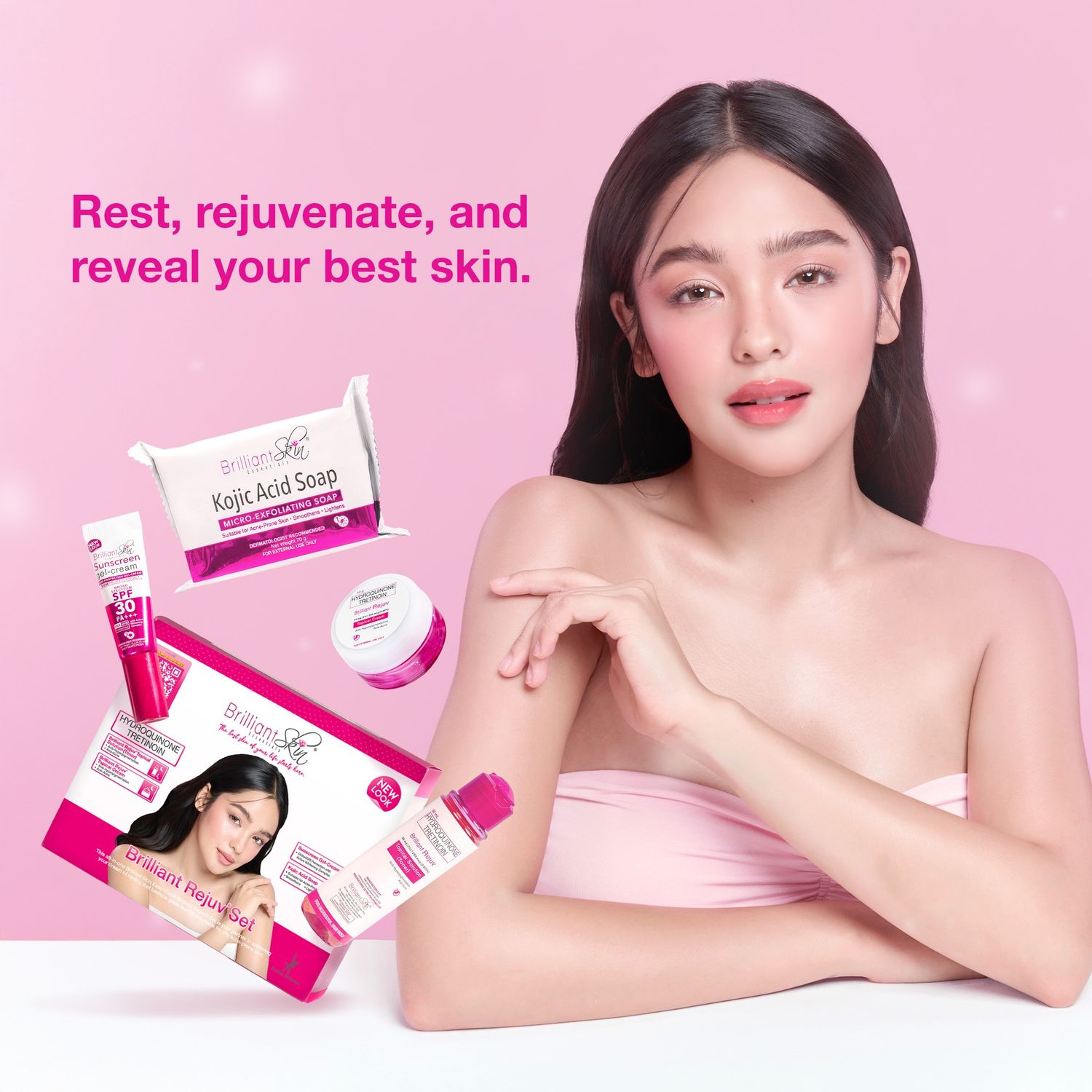 BUY 5 Brilliant Skin Rejuvenating Set  Hydroquinone Tretinoin (NEW PACKAGING)