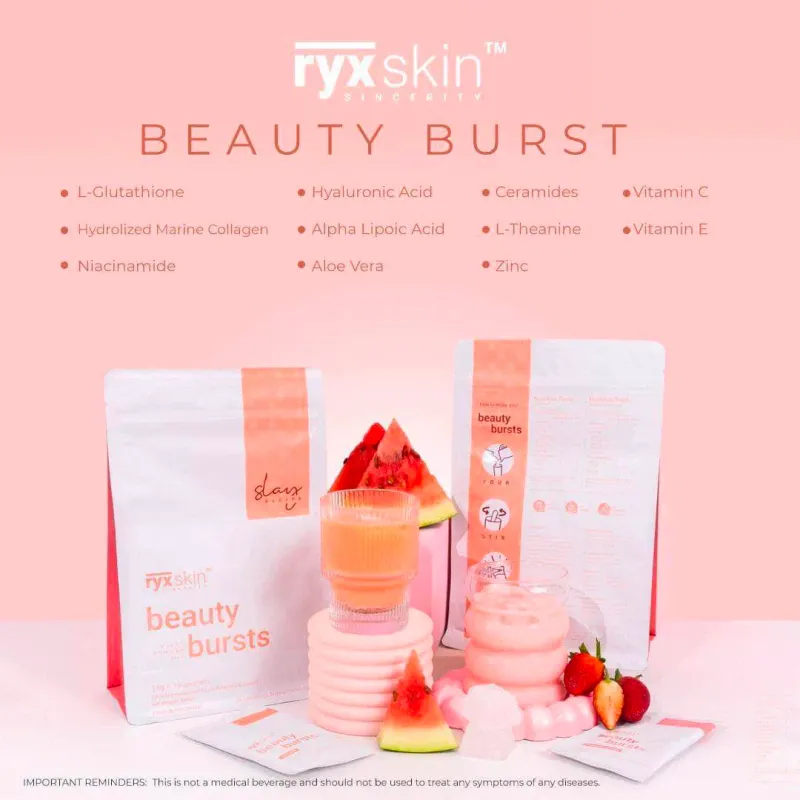 Ryx Skincerity Drinks Beauty Bursts Gluta-Collagen Immunity Boost - Strawberry Watermelon