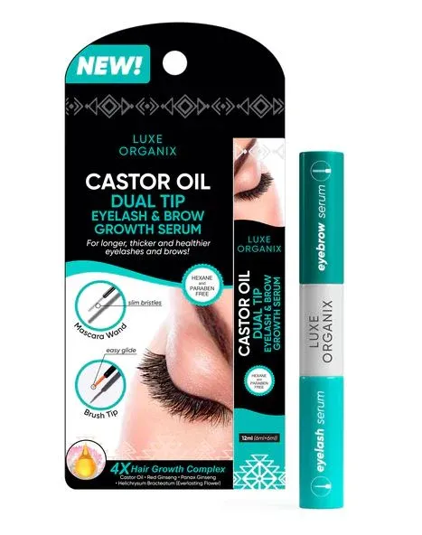Luxe Organix Castor Oil Eyelash &amp; Brow Growth Serum, 10ml