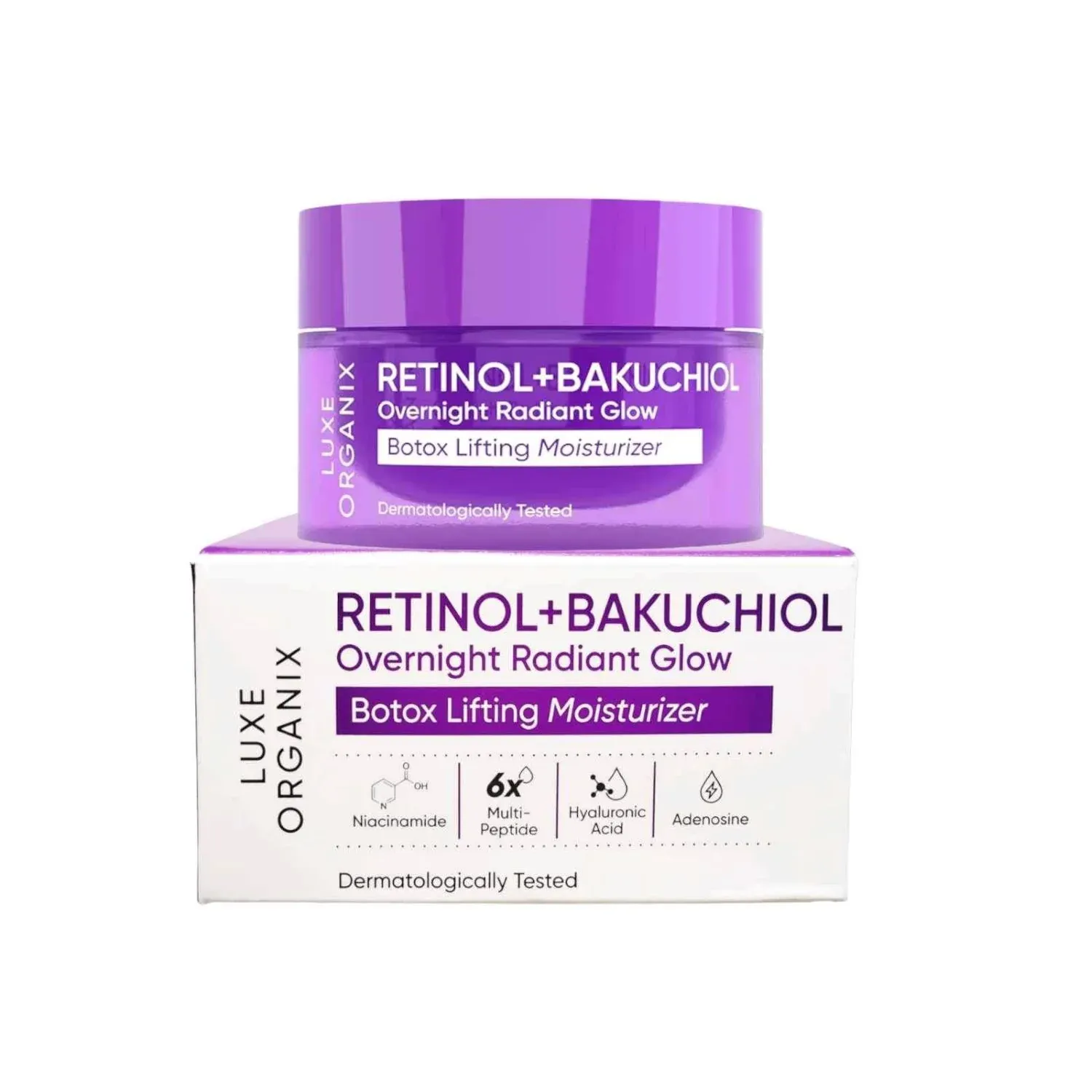 Luxe Organix Retinol + Bakuchiol Overnight Radiant Glow Botox Lifting Moisturizer 50g