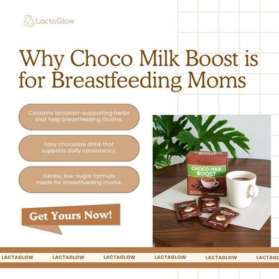 Lactaglow Choco Milk Boost - Lactation Support Drink for Breastfeeding Moms