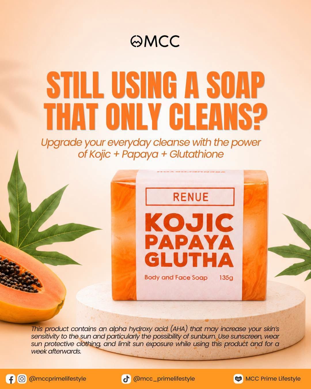 MCC Kojic Papaya Gluta Soap