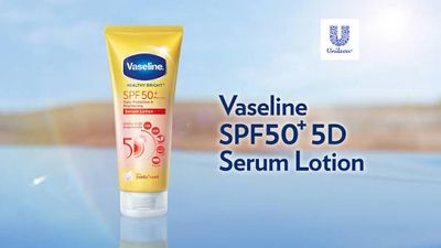 Vaseline Serum Lotion SPF 50+ PA++++ Daily Protection &amp; Brightening Serum Lotion x 2 Daily Use - Yellow