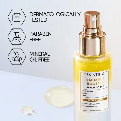 Skintific Radiance Booster Serum Spray All-in-One Hydrating Mist Primer Setting Spray