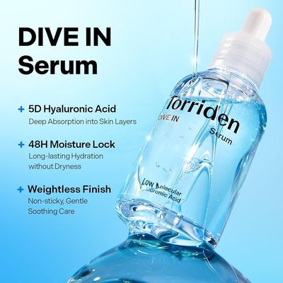 Torriden DIVE IN Hyaluronic Acid Serum for Deep Hydration | Korean K-Beauty Glass