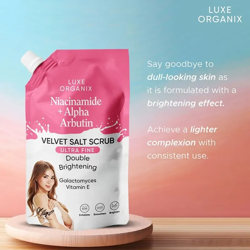 Luxe Organix Niacinamide + Alpha Arbutin Velvet Salt Scrub 300g