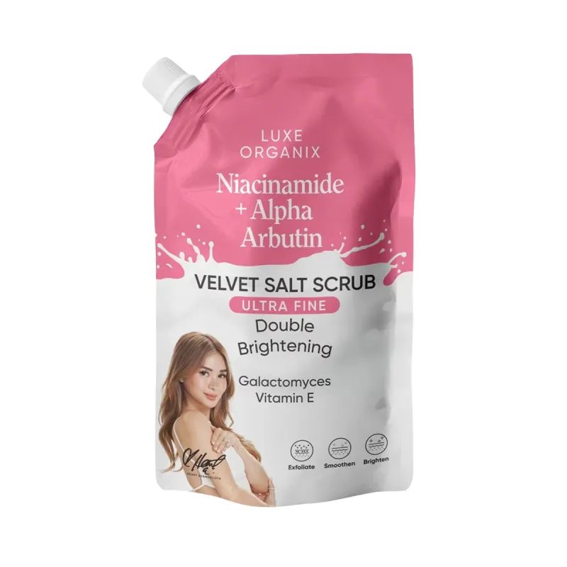 Luxe Organix Niacinamide + Alpha Arbutin Velvet Salt Scrub 300g