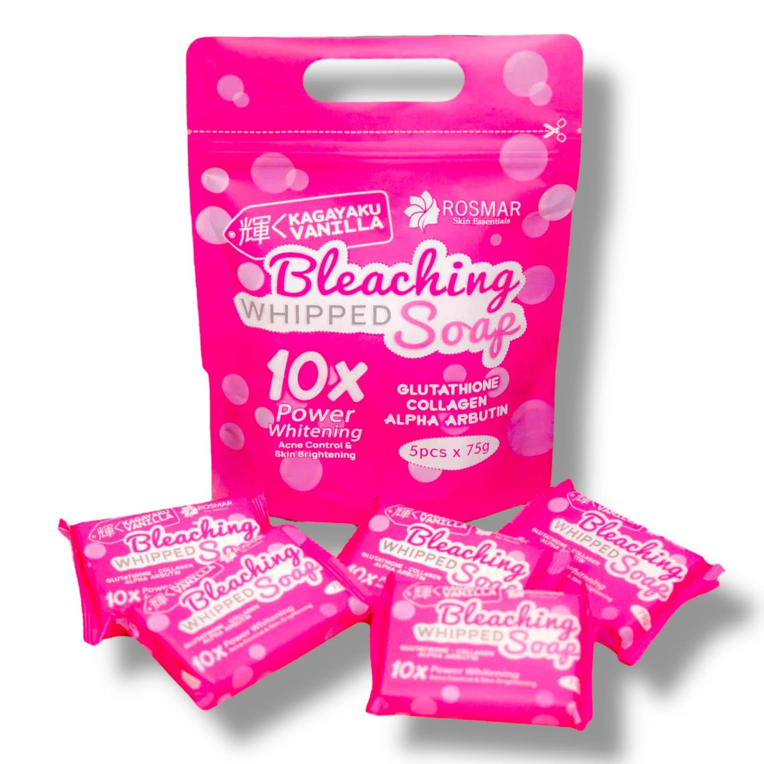 Rosmar  Kagayaku Vanilla Bleaching Whipped Soap 75g X 5 pcs
