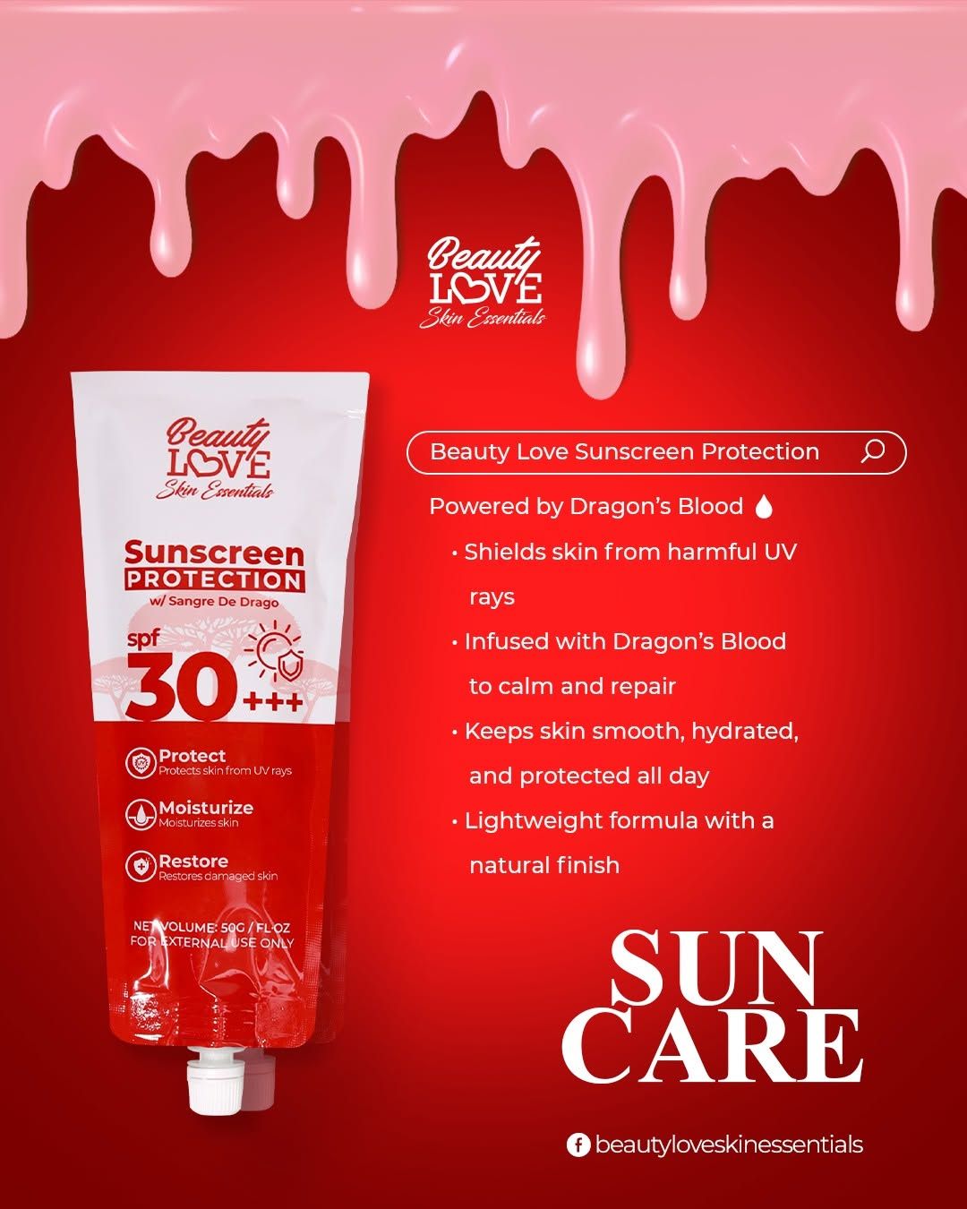 Beauty Love Sunscreen Protection SPF30 50g